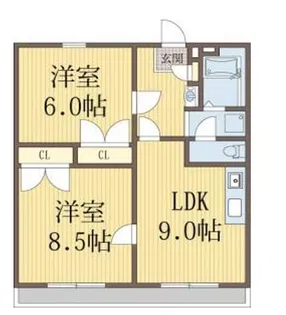TOYAMA壱番館【2階】の間取り