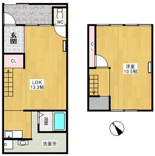 愛知県名古屋市瑞穂区浮島町【一戸建】の間取り