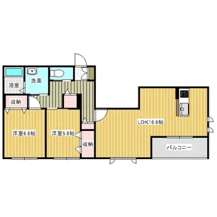 ベレオ八乙女【1階】の間取り