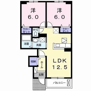 プレジール B【1階】の間取り