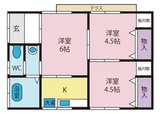 山梨県山梨市落合【一戸建】の間取り