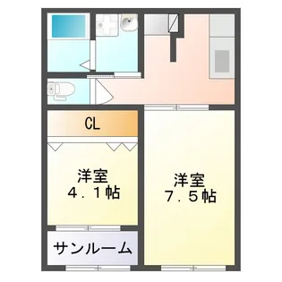 リヴィエールA【2階】の間取り