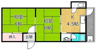 四宮ハイツ交野【1階】の間取り
