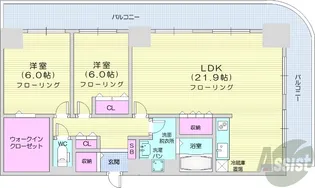 ティアラタワー中島倶楽部【32階】の間取り