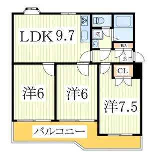 フラワーヒル豊四季【1階】の間取り