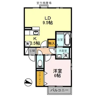 エストコリーヌ I番館【2階】の間取り
