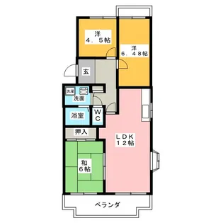 グリーンライフ苅安賀【3階】の間取り