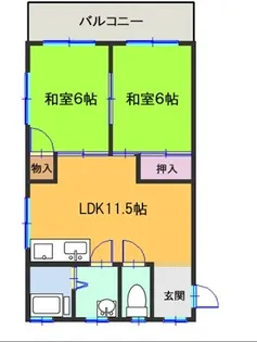 クレベール馬堀【1階】の間取り