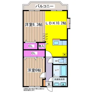 レスポワールA棟【2階】の間取り