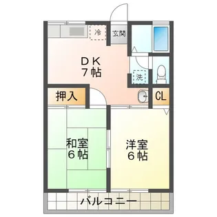カルテット開栄【1階】の間取り
