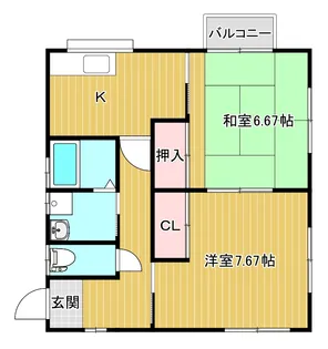 サンハイツ【2階】の間取り