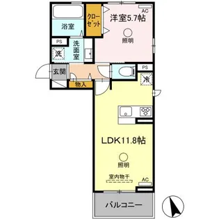 アレシア【3階】の間取り