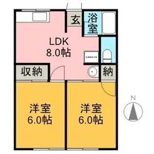 ハイムショパン【2階】の間取り