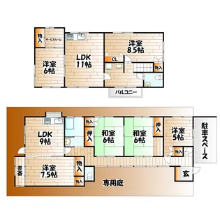 福岡県北九州市小倉北区高尾1【一戸建】の間取り
