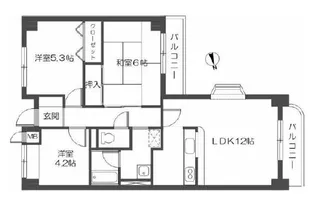 グランヴェルデ鴻池【4階】の間取り