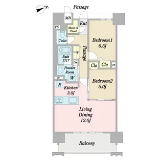 モンドミオ沖縄リゾートライカムヒルズ【9階】の間取り