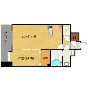 福岡県福岡市中央区大手門1【マンション】の間取り