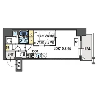 ラ・フォルム天満橋EAST【3階】の間取り