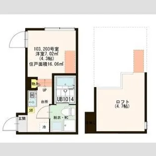 1Rの間取り画像