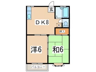 秋谷グリ-ンヴィラB【2階】の間取り