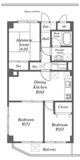 フラッツリド都筑【2階】の間取り