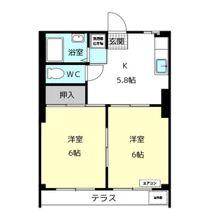 コスモハイツ白鳥 I【1階】の間取り