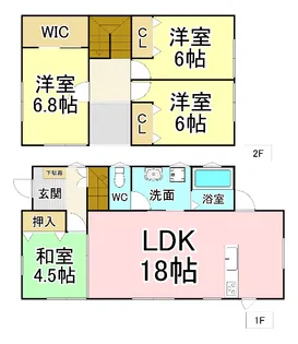福岡県北九州市戸畑区正津町【一戸建】の間取り