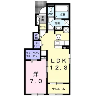 鳥取県倉吉市米田町【アパート】の間取り