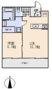 フラットヒル大和II【1階】の間取り