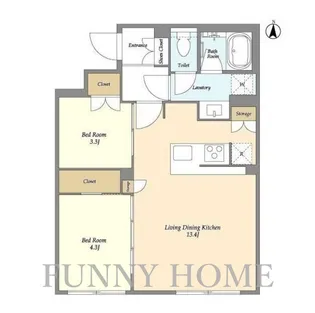 東京都渋谷区恵比寿3【マンション】の間取り