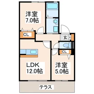 サンクレール【1階】の間取り