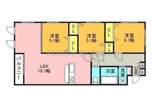 THE BELUGA 世田谷 RESIDENCE【3階】の間取り