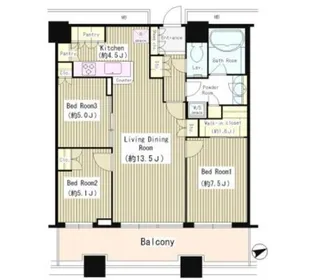 芝浦アイランド ケープタワー【35階】の間取り