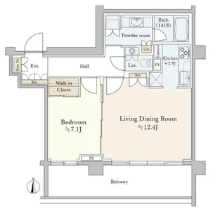 広尾ガーデンフォレストE棟【3階】の間取り