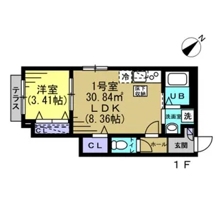 ホミーレ都賀【1階】の間取り