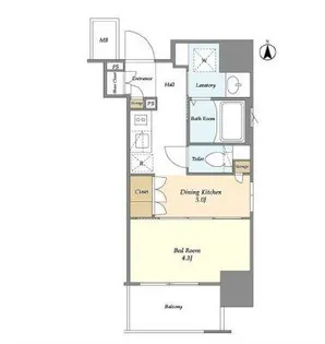 ORME COURT NIPPORI EAST【6階】の間取り