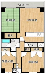 ヒルサイドヤマキビル【2階】の間取り