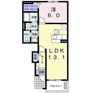 レジデンスキャロル【1階】の間取り