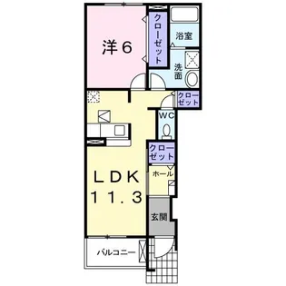 ヴィラオーシャン【1階】の間取り