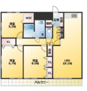ヴィラコーヨー【6階】の間取り