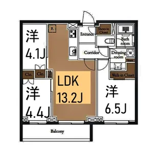 クラリティア横濱反町【2階】の間取り