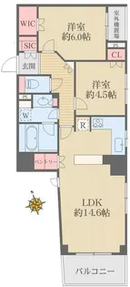 アトラスステイシア文京千駄木【8階】の間取り