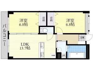 紺屋スカイマンション弐番館【2階】の間取り