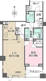 パークハウス四谷【2階】の間取り