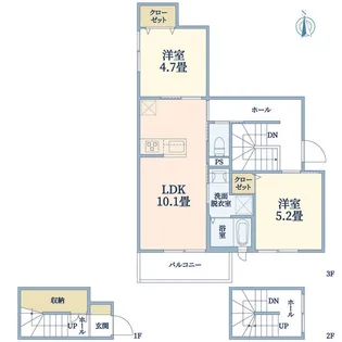 クレアトゥール墨田八広【3階】の間取り