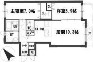 アサヒ平和ビル【4階】の間取り