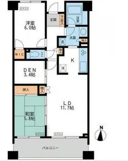 CASSIA横濱ガーデン山【4階】の間取り