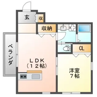 プレナス恵我之荘【1階】の間取り