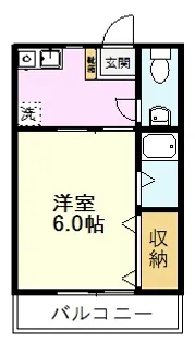 ハイツあさぎり【1階】の間取り