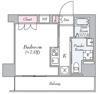 ジェノヴィア東日本橋駅前グリーンヴェール【7階】の間取り